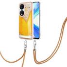 For Honor X7b 4G / 5G Electroplating Dual-side IMD Phone Case with Lanyard(Draft Beer) - 1