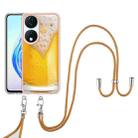 For Honor X7b 4G / 5G Electroplating Dual-side IMD Phone Case with Lanyard(Draft Beer) - 2