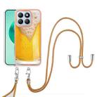 For Honor X8b Electroplating Dual-side IMD Phone Case with Lanyard(Draft Beer) - 2