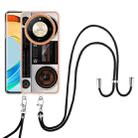 For Honor X9b Electroplating Dual-side IMD Phone Case with Lanyard(Retro Radio) - 2