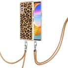 For LG Velvet 5G / 4G Electroplating Dual-side IMD Phone Case with Lanyard(Leopard Print) - 1