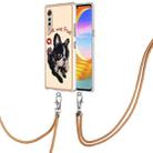 For LG Velvet 5G / 4G Electroplating Dual-side IMD Phone Case with Lanyard(Lucky Dog) - 1