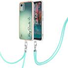 For Nokia C12 Electroplating Dual-side IMD Phone Case with Lanyard(Smile) - 1