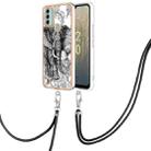 For Nokia C31 Electroplating Dual-side IMD Phone Case with Lanyard(Totem Elephant) - 1