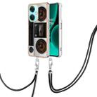 For OnePlus Nord CE 3 Lite 5G / Nord N30 Electroplating Dual-side IMD Phone Case with Lanyard(Retro Radio) - 1