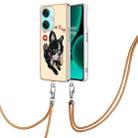 For OnePlus Nord CE 3 Lite 5G / Nord N30 Electroplating Dual-side IMD Phone Case with Lanyard(Lucky Dog) - 1
