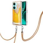 For OnePlus Nord CE 3 Lite 5G / Nord N30 Electroplating Dual-side IMD Phone Case with Lanyard(Draft Beer) - 1