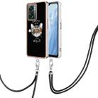 For OnePlus Nord N300 / OPPO A57 Electroplating Dual-side IMD Phone Case with Lanyard(Natural Growth) - 1