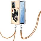 For OnePlus Nord N300 / OPPO A57 Electroplating Dual-side IMD Phone Case with Lanyard(Lucky Dog) - 1