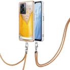 For OnePlus Nord N300 / OPPO A57 Electroplating Dual-side IMD Phone Case with Lanyard(Draft Beer) - 1