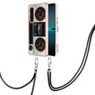 For Sony Xperia 1 IV Electroplating Dual-side IMD Phone Case with Lanyard(Retro Radio) - 1