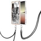 For Sony Xperia 5 IV Electroplating Dual-side IMD Phone Case with Lanyard(Totem Elephant) - 1