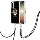 For Sony Xperia 5 IV Electroplating Dual-side IMD Phone Case with Lanyard(Natural Growth) - 1