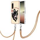 For Sony Xperia 5 IV Electroplating Dual-side IMD Phone Case with Lanyard(Lucky Dog) - 1