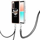 For Sony Xperia 10 IV Electroplating Dual-side IMD Phone Case with Lanyard(Natural Growth) - 1