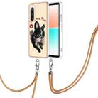 For Sony Xperia 10 IV Electroplating Dual-side IMD Phone Case with Lanyard(Lucky Dog) - 1