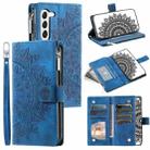 For Samsung Galaxy S23+ 5G Multi-Card Totem Zipper Leather Phone Case(Blue) - 1