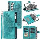 For Samsung Galaxy S23 5G Multi-Card Totem Zipper Leather Phone Case(Green) - 1