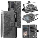 For Samsung Galaxy A71 5G Multi-Card Totem Zipper Leather Phone Case(Grey) - 1