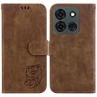 For Infinix Smart 7 India / 7 Plus Little Tiger Embossed Leather Phone Case(Brown) - 1