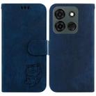 For Infinix Smart 7 India / 7 Plus Little Tiger Embossed Leather Phone Case(Dark Blue) - 1