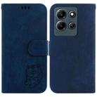 For Infinix Note 30i Little Tiger Embossed Leather Phone Case(Dark Blue) - 1