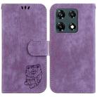 For Infinix Note 30 Pro Little Tiger Embossed Leather Phone Case(Purple) - 1