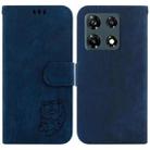 For Infinix Note 30 Pro Little Tiger Embossed Leather Phone Case(Dark Blue) - 1