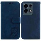 For Infinix Note 30 Little Tiger Embossed Leather Phone Case(Dark Blue) - 1