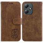 For Infinix Hot 30 Play / X6835 Little Tiger Embossed Leather Phone Case(Brown) - 1