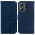 For Infinix Hot 30 Play / X6835 Little Tiger Embossed Leather Phone Case(Dark Blue) - 1