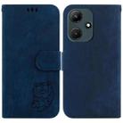 For Infinix Hot 30i / X669C Little Tiger Embossed Leather Phone Case(Dark Blue) - 1