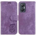 For Infinix Hot 20 5G Little Tiger Embossed Leather Phone Case(Purple) - 1