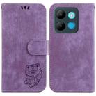 For Infinix Smart 7 African / 6515 Little Tiger Embossed Leather Phone Case(Purple) - 1