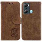 For Infinix Hot 20i Little Tiger Embossed Leather Phone Case(Brown) - 1