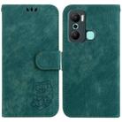 For Infinix Hot 20 Play Little Tiger Embossed Leather Phone Case(Green) - 1
