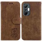 For Infinix Hot 20S Little Tiger Embossed Leather Phone Case(Brown) - 1