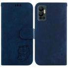 For Infinix Hot 20 Little Tiger Embossed Leather Phone Case(Dark Blue) - 1