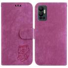 For Infinix Hot 20 Little Tiger Embossed Leather Phone Case(Rose Red) - 1