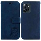 For Infinix Zero 20 X6821 Little Tiger Embossed Leather Phone Case(Dark Blue) - 1