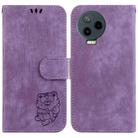 For Infinix Note 12 2023 / 12 Pro 4G Little Tiger Embossed Leather Phone Case(Purple) - 1