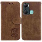 For Infinix Hot 12 Pro Little Tiger Embossed Leather Phone Case(Brown) - 1