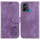 For Infinix Smart 6 Plus Little Tiger Embossed Leather Phone Case(Purple) - 1