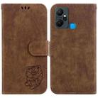 For Infinix Smart 6 Plus Little Tiger Embossed Leather Phone Case(Brown) - 1