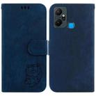 For Infinix Smart 6 Plus Little Tiger Embossed Leather Phone Case(Dark Blue) - 1