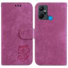 For Infinix Smart 6 Plus Little Tiger Embossed Leather Phone Case(Rose Red) - 1