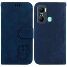 For Infinix Hot 12 Play Little Tiger Embossed Leather Phone Case(Dark Blue) - 1