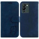 For Infinix Note 12 G96 / X670 Little Tiger Embossed Leather Phone Case(Dark Blue) - 1