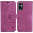 For Infinix Hot 12 Little Tiger Embossed Leather Phone Case(Rose Red) - 1