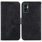 For Infinix Hot 12 Little Tiger Embossed Leather Phone Case(Black) - 1